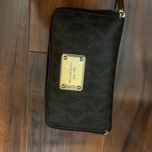 Michael Kors brown  and Gold Zip Wallet